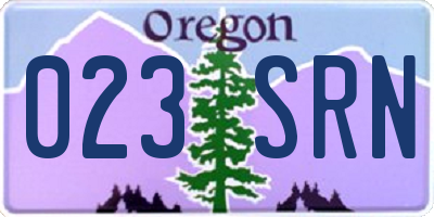 OR license plate 023SRN