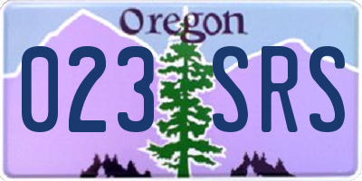 OR license plate 023SRS