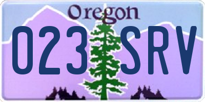 OR license plate 023SRV
