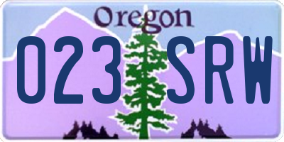 OR license plate 023SRW