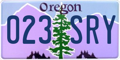 OR license plate 023SRY