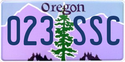 OR license plate 023SSC