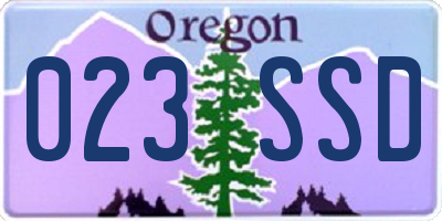 OR license plate 023SSD