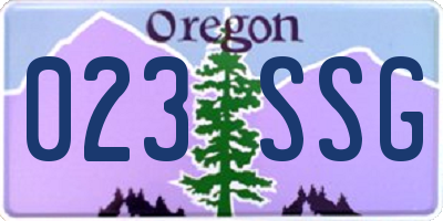 OR license plate 023SSG