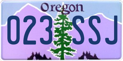 OR license plate 023SSJ