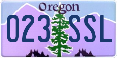 OR license plate 023SSL