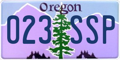 OR license plate 023SSP