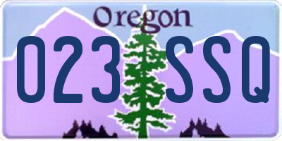 OR license plate 023SSQ