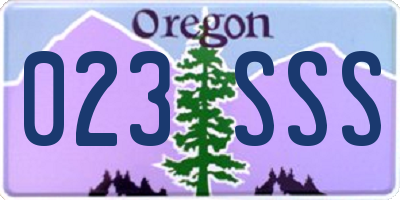 OR license plate 023SSS