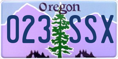 OR license plate 023SSX