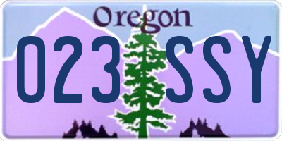 OR license plate 023SSY