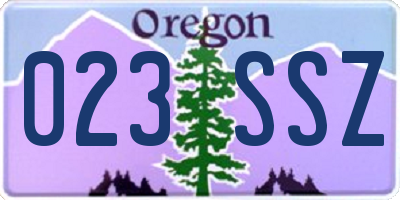 OR license plate 023SSZ