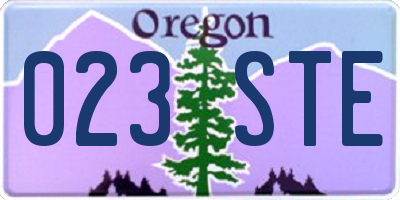 OR license plate 023STE