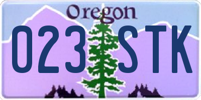 OR license plate 023STK