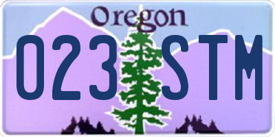 OR license plate 023STM