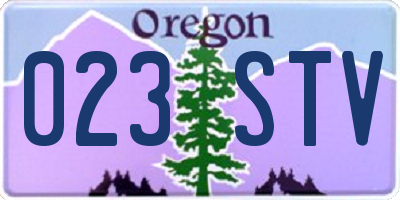 OR license plate 023STV