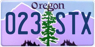OR license plate 023STX