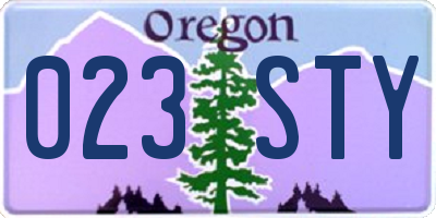 OR license plate 023STY