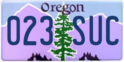 OR license plate 023SUC