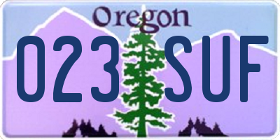 OR license plate 023SUF