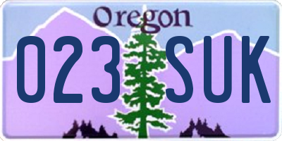 OR license plate 023SUK