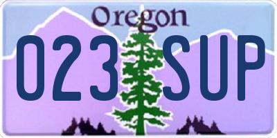 OR license plate 023SUP