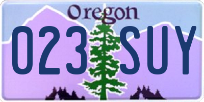 OR license plate 023SUY