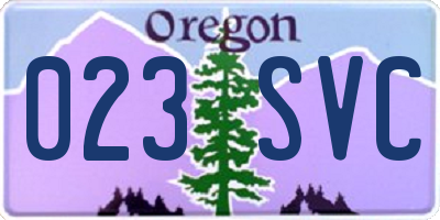 OR license plate 023SVC