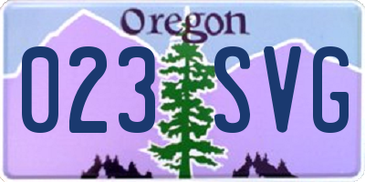OR license plate 023SVG