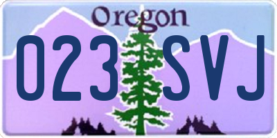 OR license plate 023SVJ