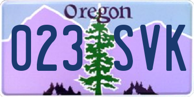 OR license plate 023SVK