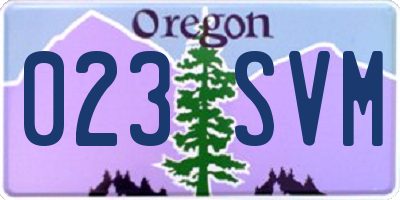 OR license plate 023SVM