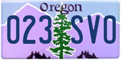 OR license plate 023SVO
