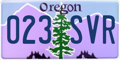 OR license plate 023SVR