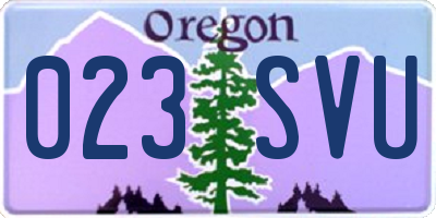OR license plate 023SVU