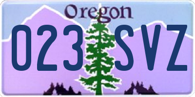 OR license plate 023SVZ