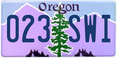 OR license plate 023SWI