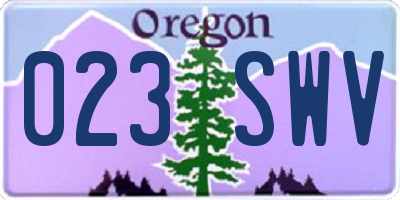 OR license plate 023SWV