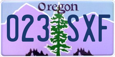 OR license plate 023SXF