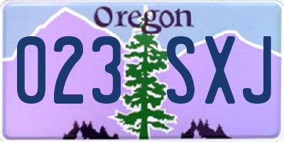 OR license plate 023SXJ