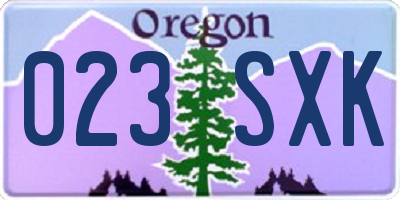 OR license plate 023SXK