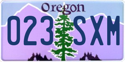 OR license plate 023SXM