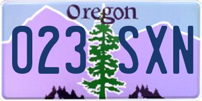 OR license plate 023SXN