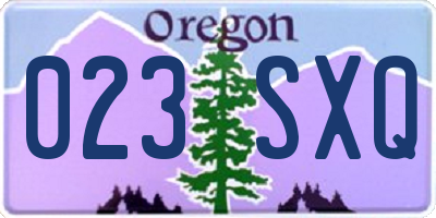 OR license plate 023SXQ