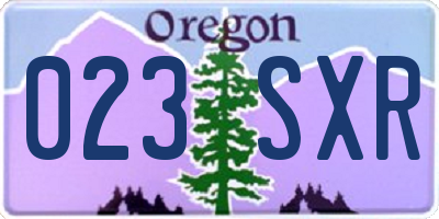 OR license plate 023SXR