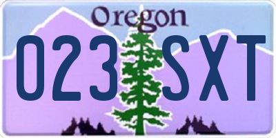 OR license plate 023SXT