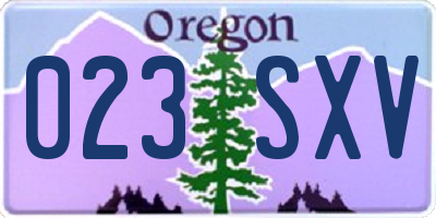 OR license plate 023SXV