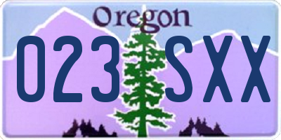 OR license plate 023SXX