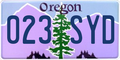 OR license plate 023SYD