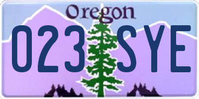 OR license plate 023SYE